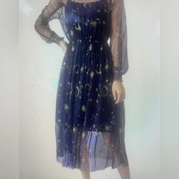 farm rio blue flower dress Summer Celestial V-Neck Maxi Dress main image 0